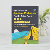 Camping Thema Outdoor Avontuur Verjaardag Kaart (Staand voorkant)