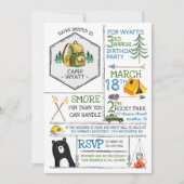 Camping Thema Party - Badges & Icons Kaart (Voorkant)