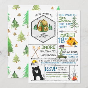 Camping Thema Party - Badges & Icons Kaart