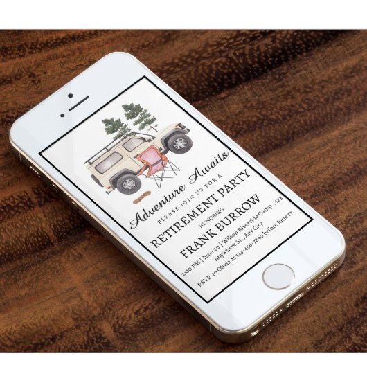Camping Thema Pensioenfeest Kaart