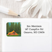 Camping thema | Tent op het meer en de bergen Etiket (Insitu)