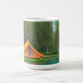 Camping thema | Tent op het meer en de bergen Koffiemok (Center)