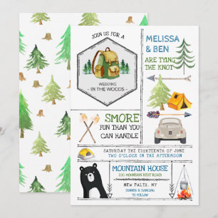 Camping Thema Trouwen - Badges & Iconen Kaart