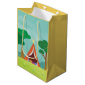 Camping thema verjaardag Goodie / Gift Tassen Medium Cadeauzakje (Voorkant Gekanteld)