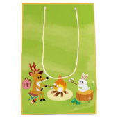 Camping thema verjaardag Goodie / Gift Tassen Medium Cadeauzakje (Achterkant)