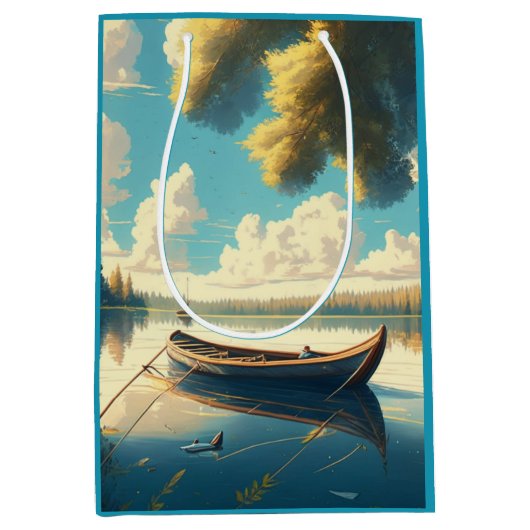 Camping thema verjaardag medium cadeauzakje (Voorkant)