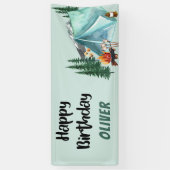 Camping thema Verjaardag Spandoek (Verticaal)