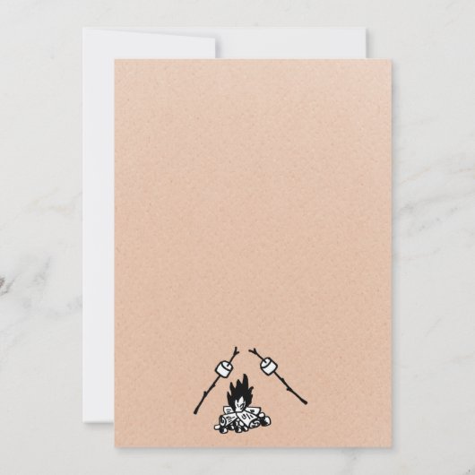 Camping themad verjaardagsfeest Uitnodiging voor m (Achterkant)