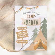 Camping Theme Outdoor Adventure Boy Birthday Party
