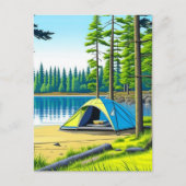 Camping Theme Tent in de Bossen Briefkaart (Voorkant)