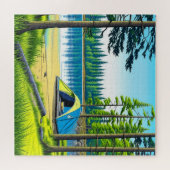 Camping Theme Tent in de Bossen Legpuzzel (Horizontaal)