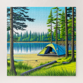 Camping Theme Tent in de Bossen Legpuzzel