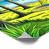 Camping Theme Tent in de Bossen Poster (Hoek)