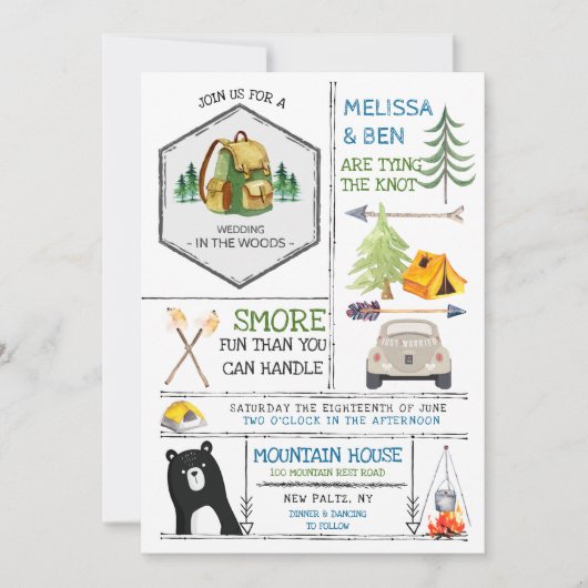 Camping Thleed Wedding - Badges & Icons Kaart (Voorkant)