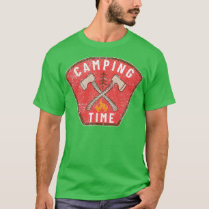 Camping Time Ax Tree Campfire T-shirt