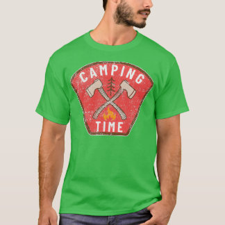  Camping Time Ax Tree Campfire T-shirt