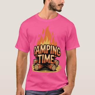 "Camping Time" Brandhout T-shirt