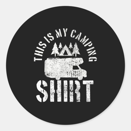 Camping Trailer Camper Van Mobile Home Caravan Mot Ronde Sticker (Voorkant)