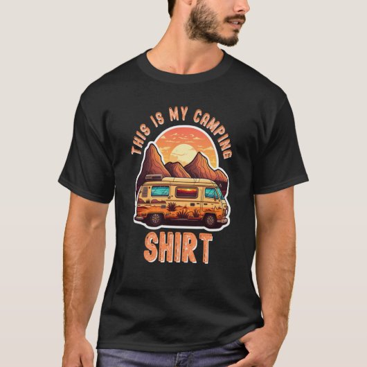 Camping Trailer Camper Van Mobile Home Caravan Mot T-shirt (Voorkant)