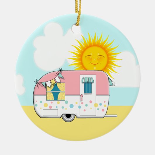 Camping Trailer Keramisch Ornament (Voorkant)