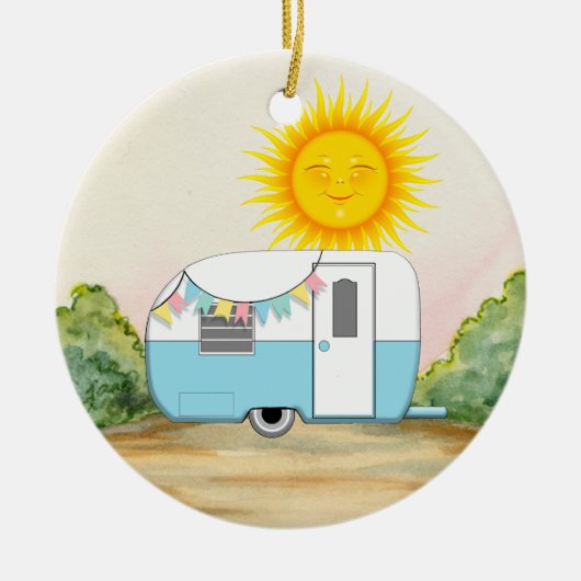Camping Trailer Keramisch Ornament (Voorkant)