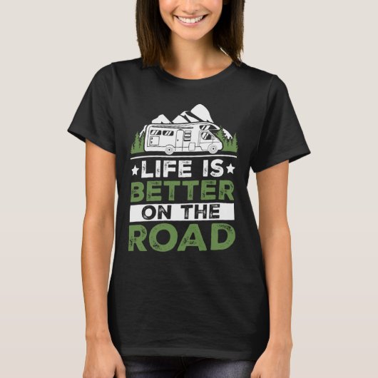 Camping Trailer On The Road Camper T-shirt (Voorkant)