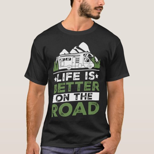 Camping Trailer On The Road Camper T-shirt (Voorkant)