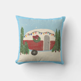 Camping trailer tijdens de kerst kussen
