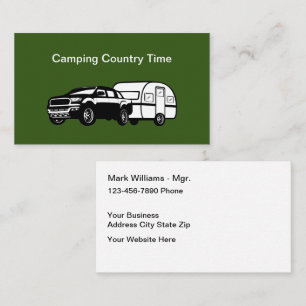 Camping Trailer Vakantie Thema Visitekaartjes