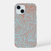 Camping Trails Topografie Kunst iPhone 15 Case (Achterkant)