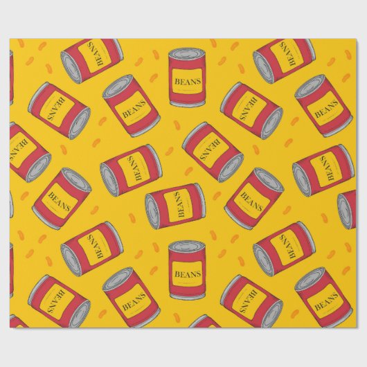 Camping Trip Birthday Bked Bean Cans pattered Cadeaupapier (Vlak)