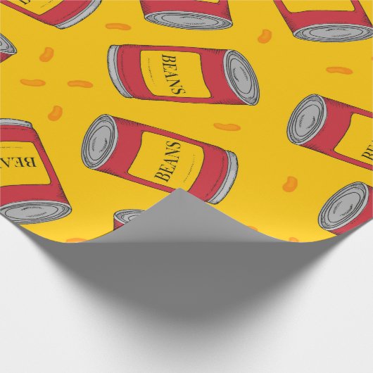 Camping Trip Birthday Bked Bean Cans pattered Cadeaupapier (Hoek)