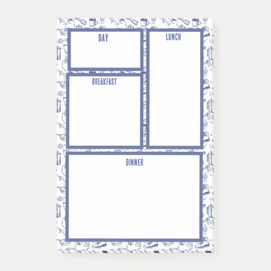 Camping Trip Familie Maaltijd Plannotities Post-it® Notes (Voorkant)