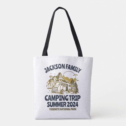  Camping Trip van Caravan Family Reunion Tote Bag (Achterkant)