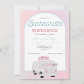 Camping Truck Bachelorette Party Invitation Kaart (Voorkant)