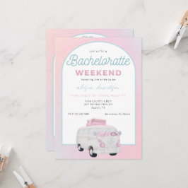 Camping Truck Bachelorette Party Invitation Kaart