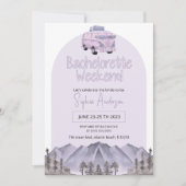 Camping Truck Bachelorette Party Invitation Kaart (Voorkant)