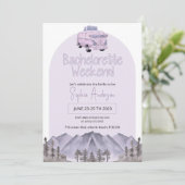 Camping Truck Bachelorette Party Invitation Kaart (Staand voorkant)