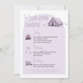 Camping Truck Bachelorette Party Invitation Kaart (Achterkant)
