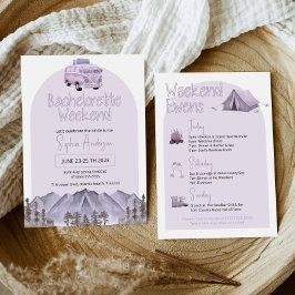 Camping Truck Bachelorette Party Invitation Kaart