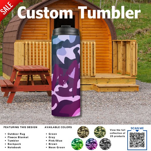 Camping Tumbler | ADD INITIAAL Camouflage Kinder T Thermosbeker