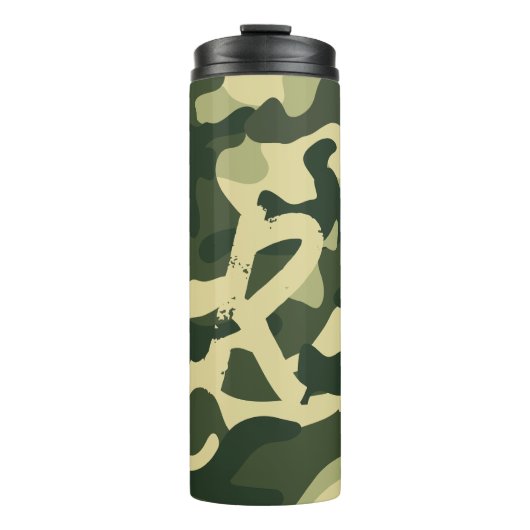 Camping Tumbler | INITIALLEN camouflage Kinderen T Thermosbeker (Voorkant)