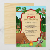 Camping Uitnodiging - Camping Verjaardagsfeest Uit (Voorkant / Achterkant)