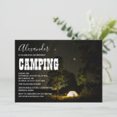 Camping under the Night Sky Birthday Invitation Kaart (Staand voorkant)