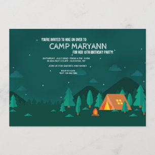 Camping under the Stars Invitation Kaart