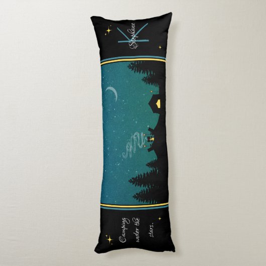 Camping under the Stars Monogram Lichaamskussen (Achterkant (Verticaal))