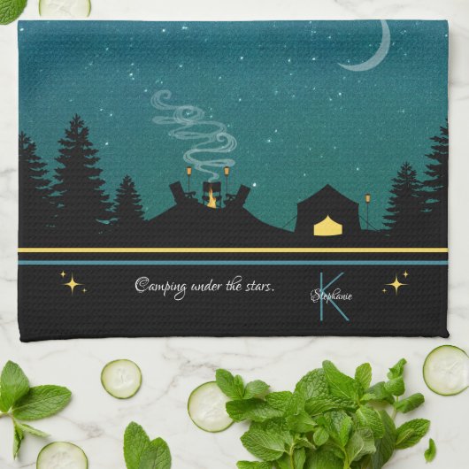 Camping under the Stars Monogram Theedoek (Gevouwen)