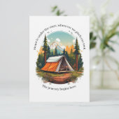 Camping Under the Stars: Tent-Themed Greeting Card Bedankkaart (Staand voorkant)