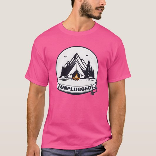 Camping Unplugged gezin T-shirt (Voorkant)
