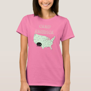 Camping USA Map RVing Camp America T-Shirt